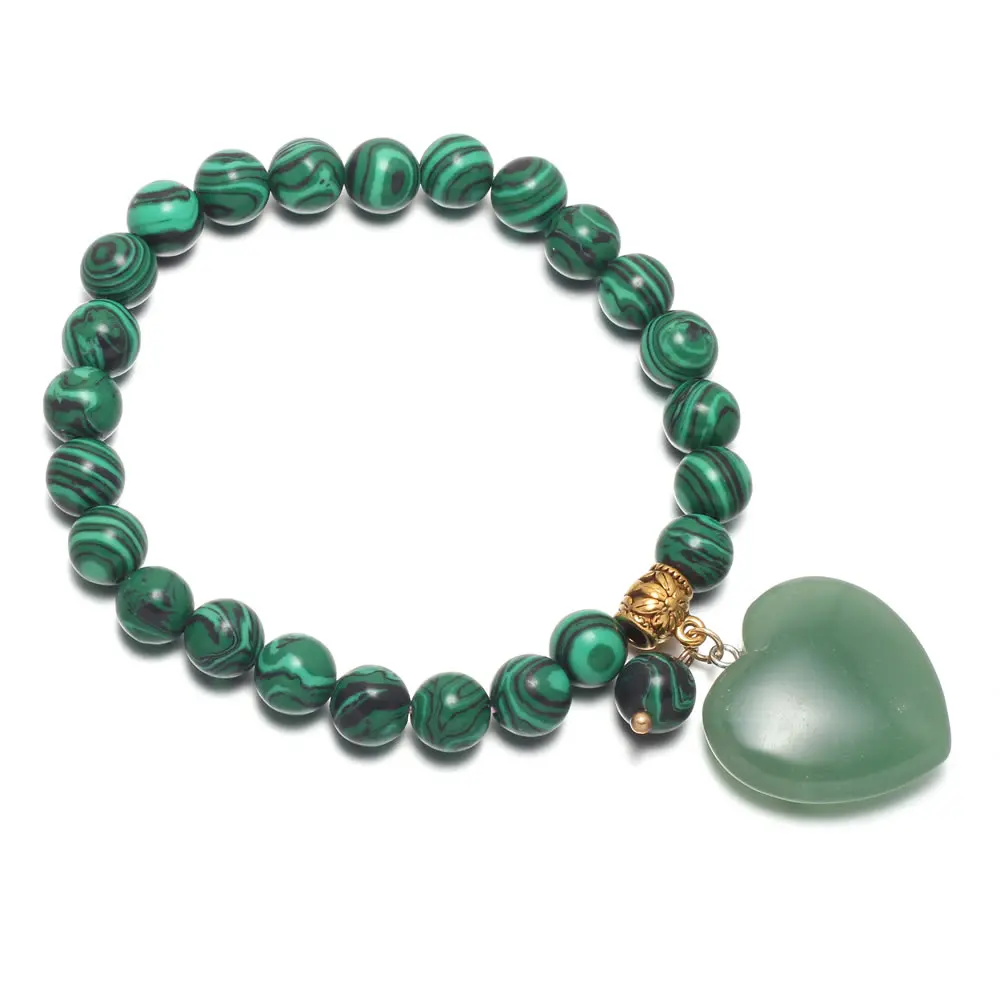 High-Quality Bracelets Natural Stone Malachite Round Beads With Green Aventurine Pendant Bangle for Women Charm Jewelry Gift
High-Quality Bracelets Natural Stone Malachite Round Beads With Green Aventurine Pendant Bangle for Women Charm Jewelry Gift