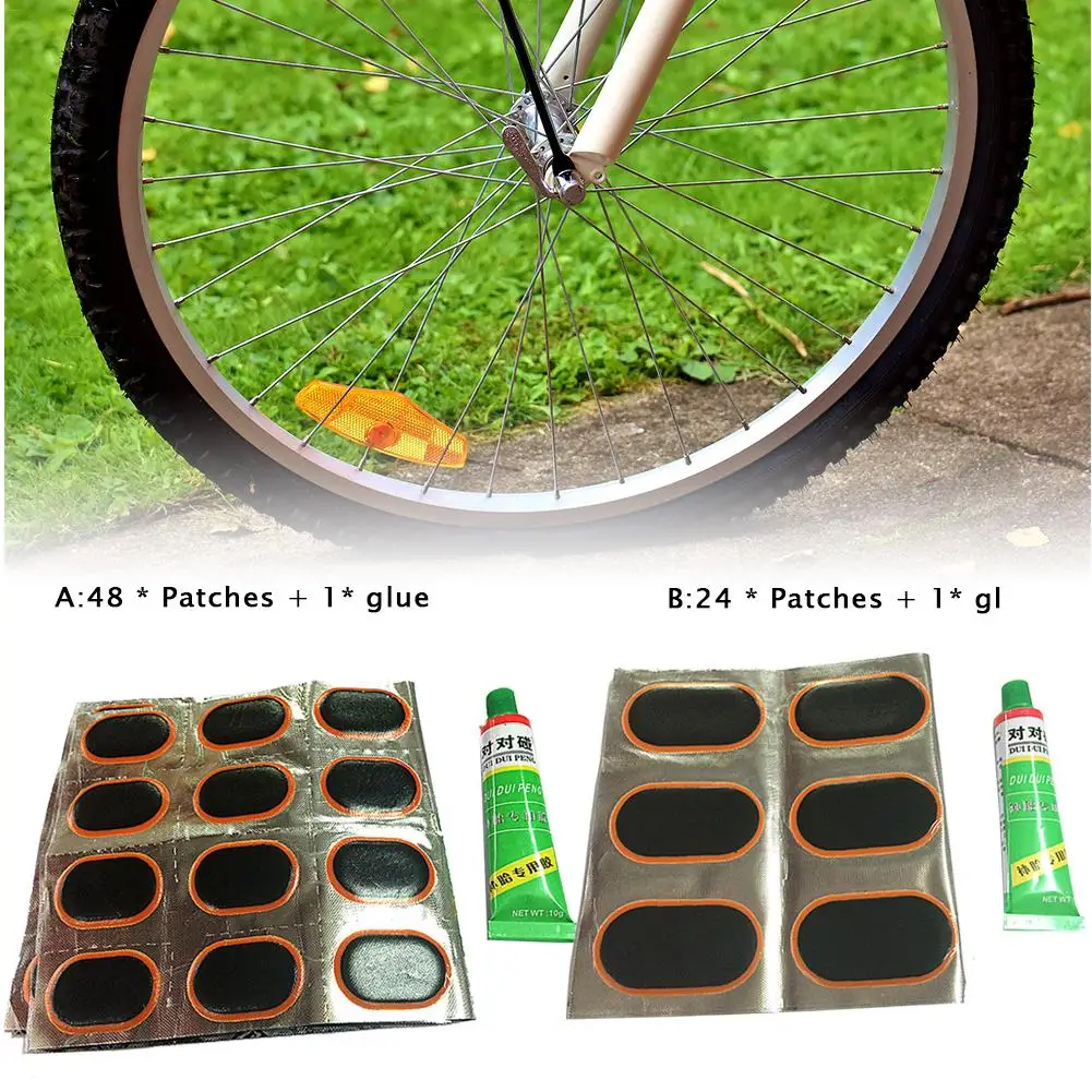48 Pcs+1 Glue High Quality Round Bicycle Bike Tire Tyre Rubber Patch Piece Cycling Puncture Repair Tools Kits Tire Repair Tools
48 Pcs+1 Glue High Quality Round Bicycle Bike Tire Tyre Rubber Patch Piece Cycling Puncture Repair Tools Kits Tire Repair Tools