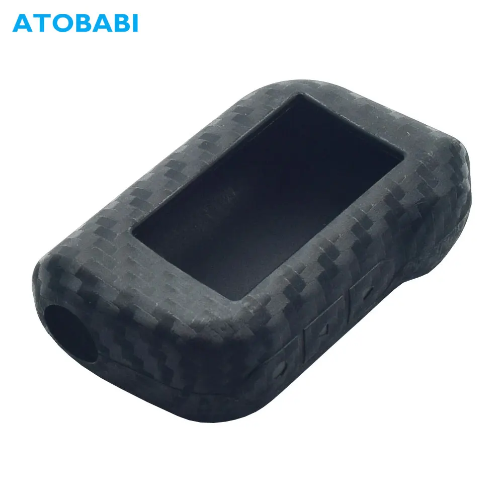 

ATOBABI Carbon Fiber Rubber Car Key Case For Starline A93 A63 A36 A39 A66 A96 2 Way Car Alarm LCD Remote Control Silicone Cover