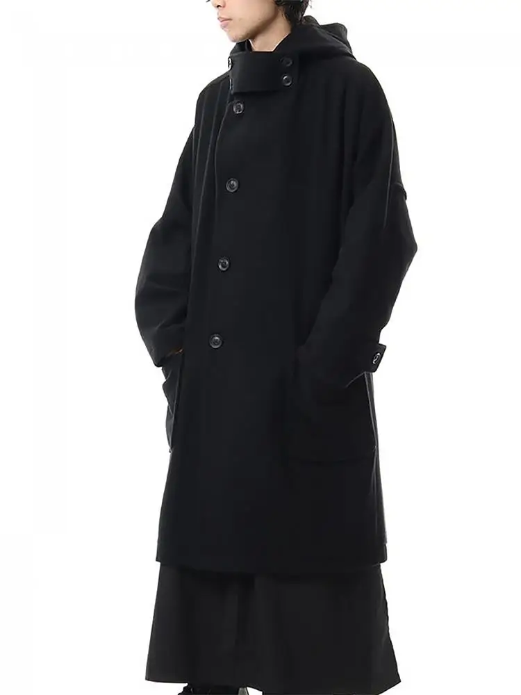 Men's new Yamamoto style urban youth fashion men's woolen coat hooded super loose large autumn and winter thick coat
Men's new Yamamoto style urban youth fashion men's woolen coat hooded super loose large autumn and winter thick coat