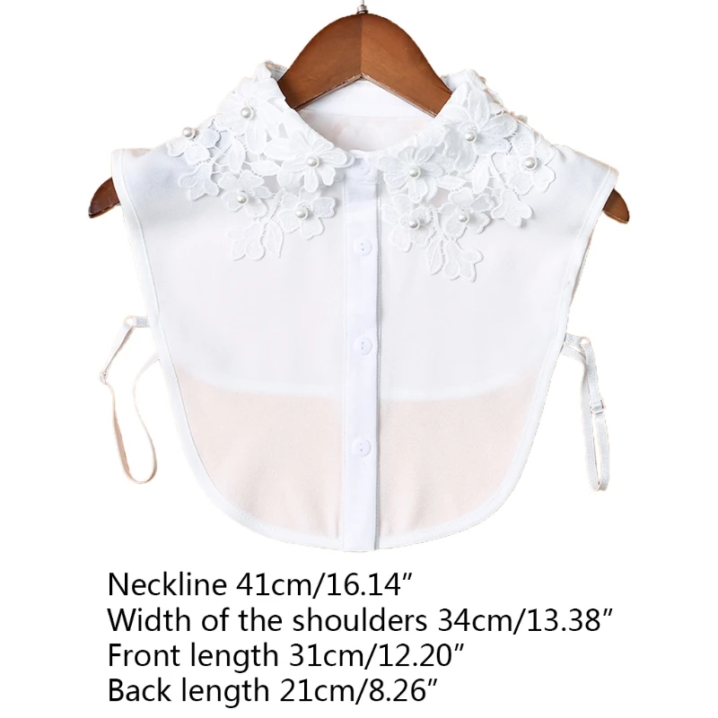 Women Decorative False Fake Collar Imitation Pearl Beading Hollow Out Floral Lapel Half Shirt Detachable Dickey Necklace
Women Decorative False Fake Collar Imitation Pearl Beading Hollow Out Floral Lapel Half Shirt Detachable Dickey Necklace