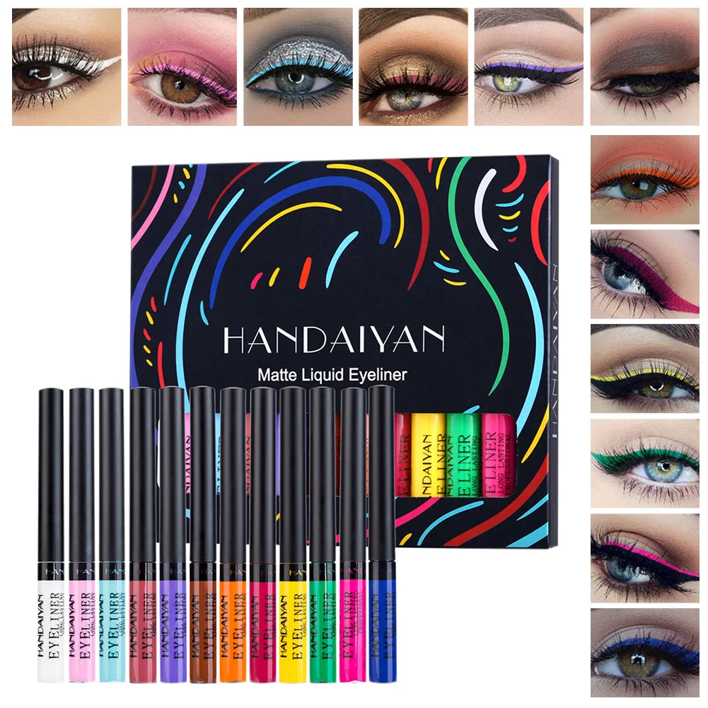 Color Eyeliner Kit 12 Color Matte Waterproof Liquid Colorful Eye Liner Pencil Set Makeup Cosmetics Long-lasting For Party Club
Color Eyeliner Kit 12 Color Matte Waterproof Liquid Colorful Eye Liner Pencil Set Makeup Cosmetics Long-lasting For Party Club