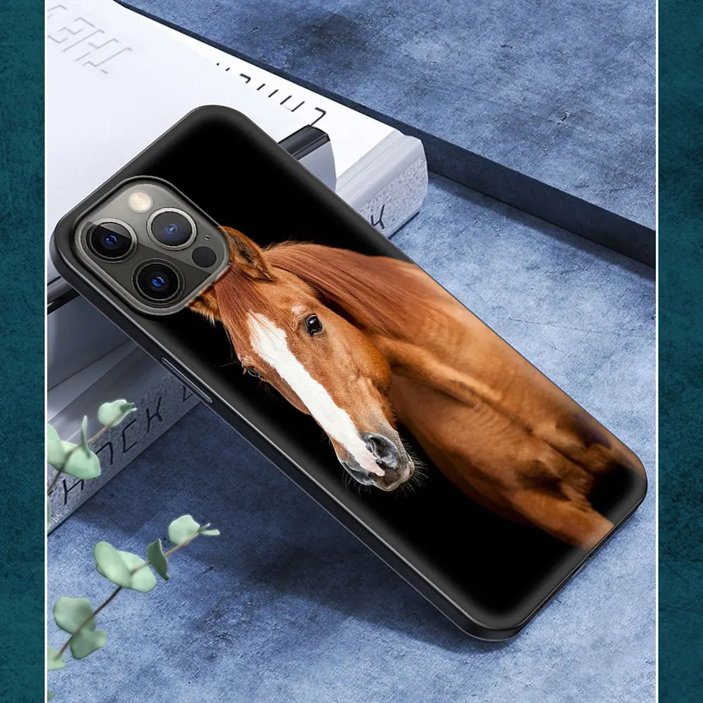 Phone Case For iPhone 11 12 Pro XS Max 8 7 Plus X XR Silicone Soft TPU Black Shell Back Cover Coque Funda Cases Bag Animal Horse
Phone Case For iPhone 11 12 Pro XS Max 8 7 Plus X XR Silicone Soft TPU Black Shell Back Cover Coque Funda Cases Bag Animal Horse