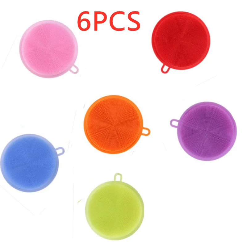 6Pcs Silicone Cleaning Brushes Soft Silicone Scouring Pad Washing Sponge Dish Bowl Pot Cleaner Washing Tool Kitchen Accessories
6Pcs Silicone Cleaning Brushes Soft Silicone Scouring Pad Washing Sponge Dish Bowl Pot Cleaner Washing Tool Kitchen Accessories