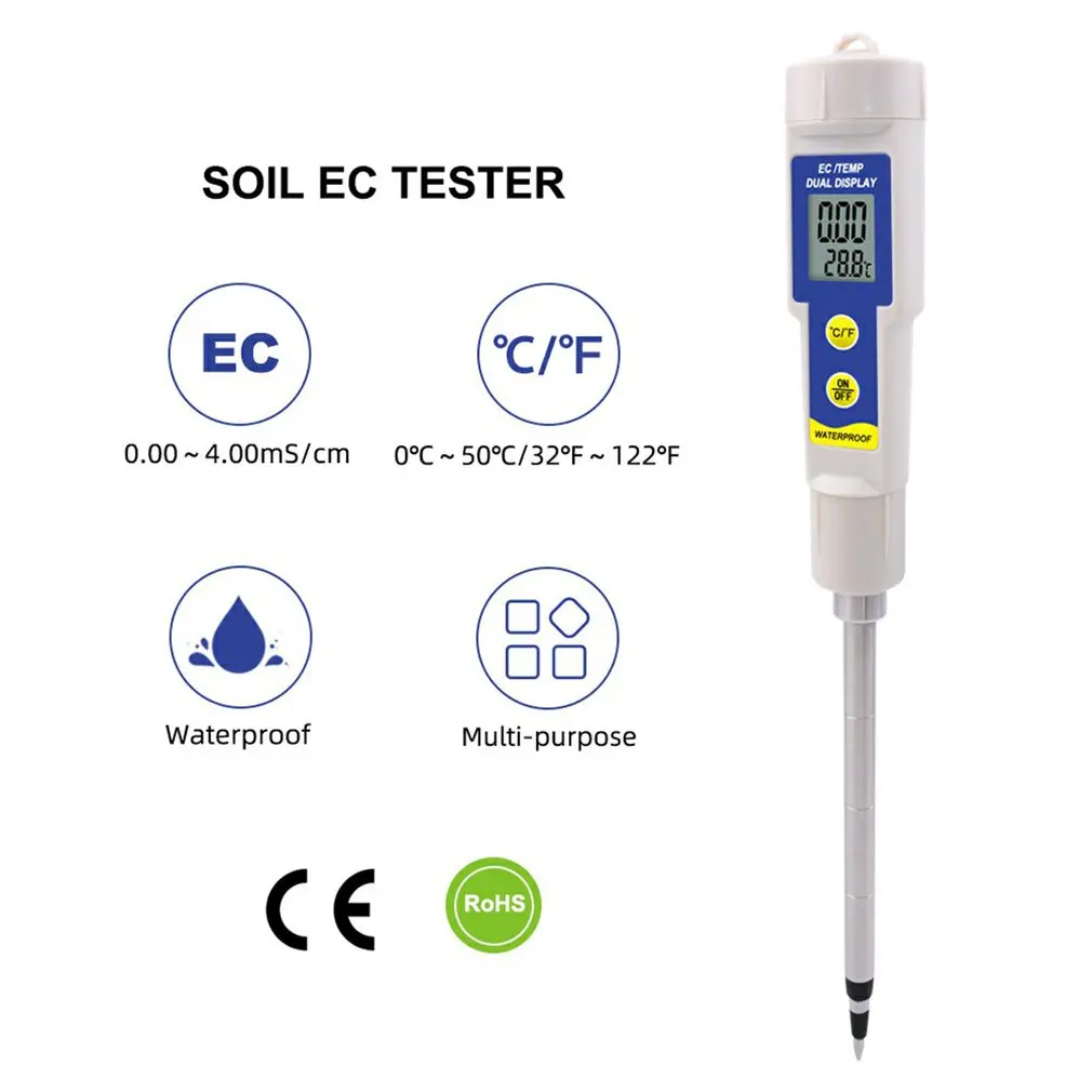 Горячая Распродажа EC-315 Conductivity тестер проводимости и температуры почвы, водонепроницаемый, 2 в 1, для домашнего использования, Ec Ppm, Измерител...
Горячая Распродажа EC-315 Conductivity тестер проводимости и температуры почвы, водонепроницаемый, 2 в 1, для домашнего использования, Ec Ppm, Измерител...