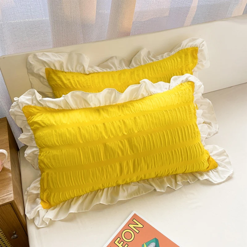 Seersucker Sleeping Pillowcase Solid Color With Ruffles White Pink Blue Korean 48*74 Pillow Cover Home Bedding Textile No Pillow
Seersucker Sleeping Pillowcase Solid Color With Ruffles White Pink Blue Korean 48*74 Pillow Cover Home Bedding Textile No Pillow