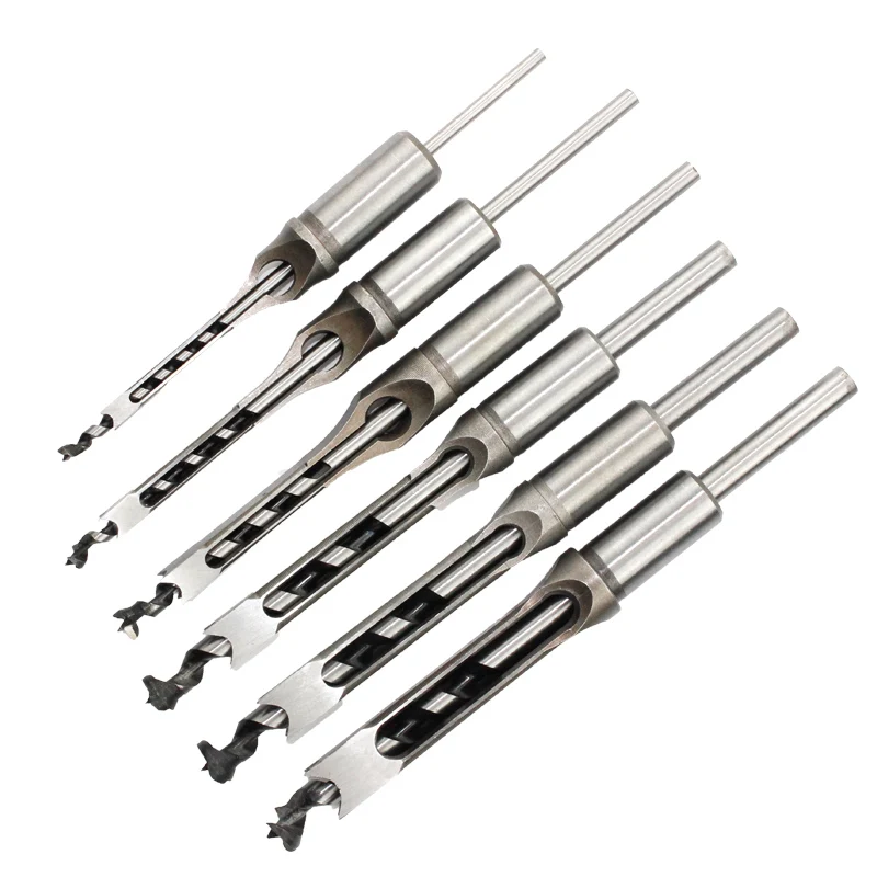 6PCS HSS Twist Drill Bits Square Auger Mortising Chisel Drill Set Square Hole Woodworking Drill Tools Kit Set Extended Saw
6PCS HSS Twist Drill Bits Square Auger Mortising Chisel Drill Set Square Hole Woodworking Drill Tools Kit Set Extended Saw