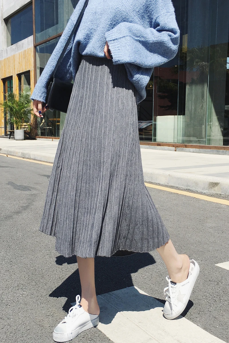 BornSra Knitted Skirt 2020 Autumn and Winter Mid-Length Women's Pleated Skirt Autumn and Winter High Waist A- Line Skirts
BornSra Knitted Skirt 2020 Autumn and Winter Mid-Length Women's Pleated Skirt Autumn and Winter High Waist A- Line Skirts