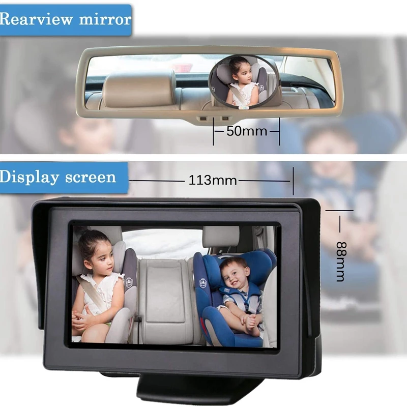 Baby Car Mirror,Child Safety Display, 170 degree HD Camera View Infant in Rear Facing Seat with Wide Crystal Clear View
Baby Car Mirror,Child Safety Display, 170 degree HD Camera View Infant in Rear Facing Seat with Wide Crystal Clear View
