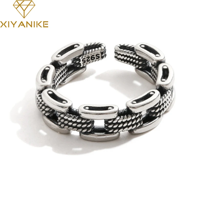 XIYANIKE Silver Color Hollow Chain Braided Ring Neutral Fashion Creative Retro Distressed Personality Jewelry Wholesale
XIYANIKE Silver Color Hollow Chain Braided Ring Neutral Fashion Creative Retro Distressed Personality Jewelry Wholesale