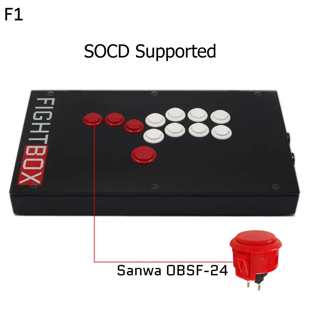 FightBox F1 All Buttons Hitbox Style Arcade Joystick Fight Stick Game Controller For PS4/PS3/PC Sanwa OBSF-24 30 Black
FightBox F1 All Buttons Hitbox Style Arcade Joystick Fight Stick Game Controller For PS4/PS3/PC Sanwa OBSF-24 30 Black