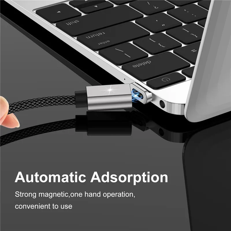 Магнитный кабель USLION 5A USB Type C к для MacBook 100 Вт PD Сверхбыстрая зарядка USB-C Type-C провод