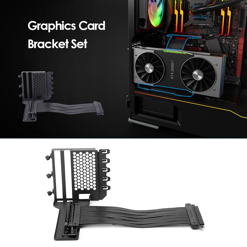GPU Extension Riser Cable 7 Slot Mount Anti Interference PCI-E Vertically VGA Card Bracket Set Kit for Desktop Chassis
GPU Extension Riser Cable 7 Slot Mount Anti Interference PCI-E Vertically VGA Card Bracket Set Kit for Desktop Chassis