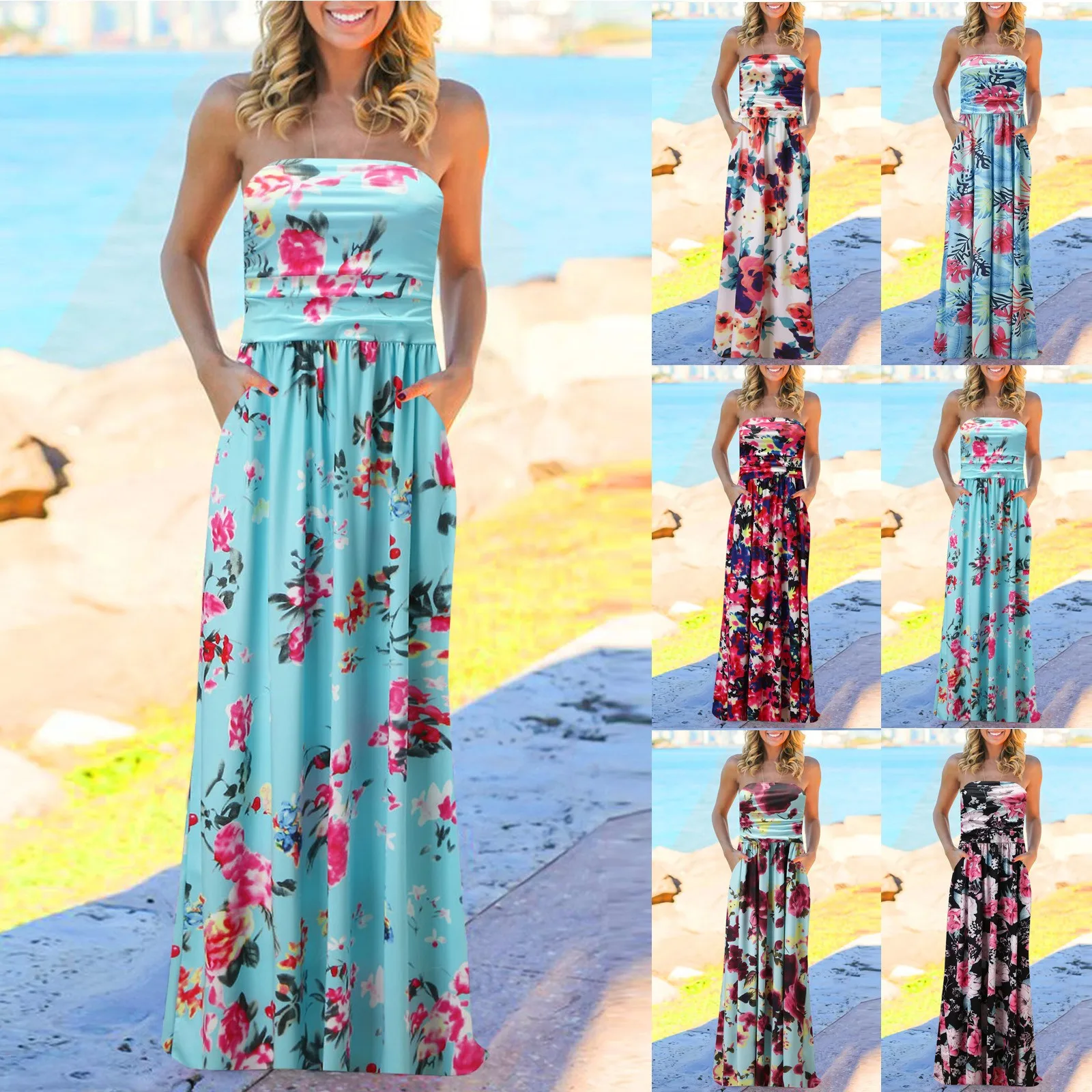 54# Fashion Long Party Dresses Customized Floral Pattern Strapless Prom Dress A-Line Formal Evening Gowns Robes De Mujer 2021
54# Fashion Long Party Dresses Customized Floral Pattern Strapless Prom Dress A-Line Formal Evening Gowns Robes De Mujer 2021