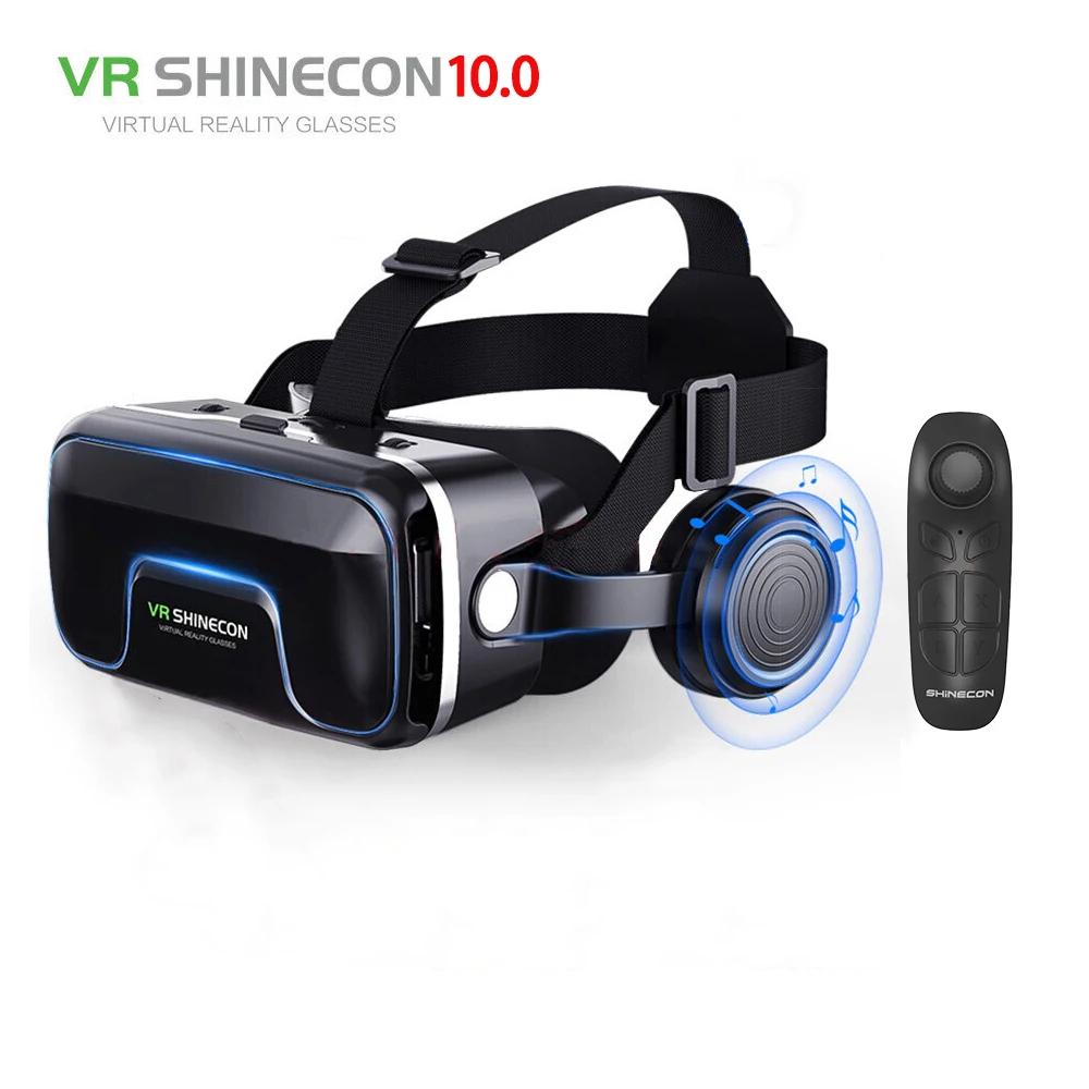Очки виртуальной реальности Shinecon Pro Version Google Cardboard ВР 3D очки беспроводной Bluetooth