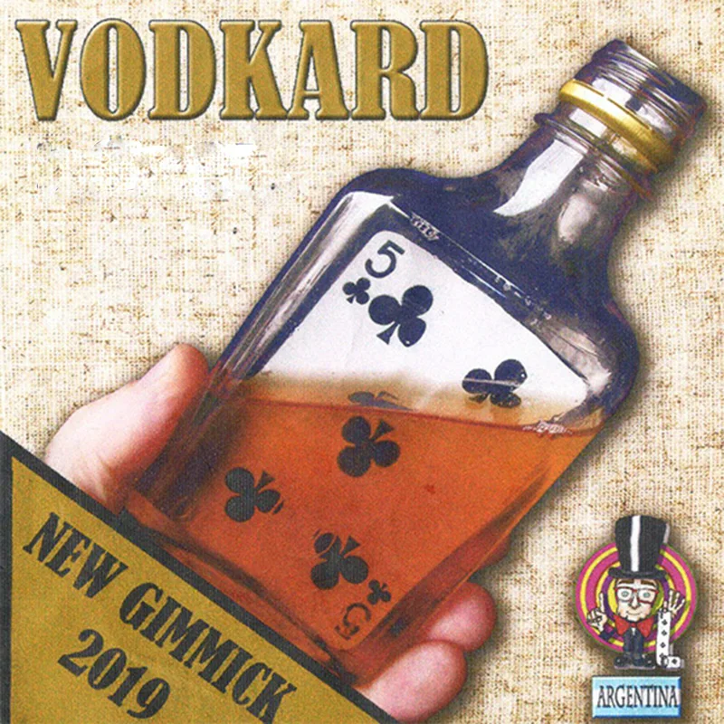 Волшебные трюки Vodkard сцена магические открытки появляются в бутылке
