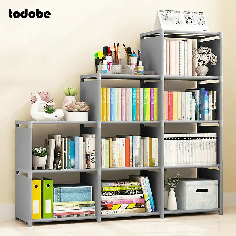 

New Simple Book Shelf Floor Shelf Double-row Bookcase Student Child Combination Home Vertical Movable Storage Assembly Bookcase