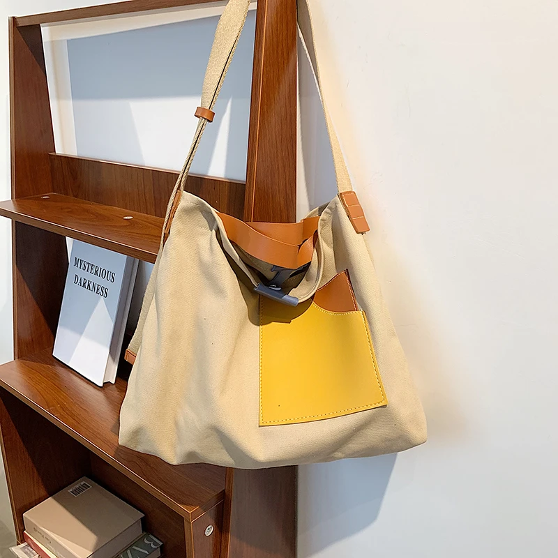 Women's Contrast Canvas Bag Fashion Shopping Bag Women's Shoulder Crossbody Bag Simple Large Capacity Tote Bag Handbag and Purse
Women's Contrast Canvas Bag Fashion Shopping Bag Women's Shoulder Crossbody Bag Simple Large Capacity Tote Bag Handbag and Purse