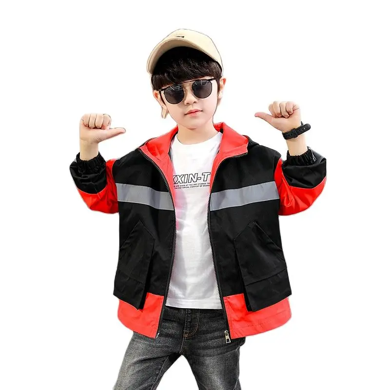 Куртка с капюшоном для мальчиков, модная водонепроницаемая ветрозащитная верхняя одежда, пальто, весна-осень 
Куртка с капюшоном для мальчиков, модная водонепроницаемая ветрозащитная верхняя одежда, пальто, весна-осень
