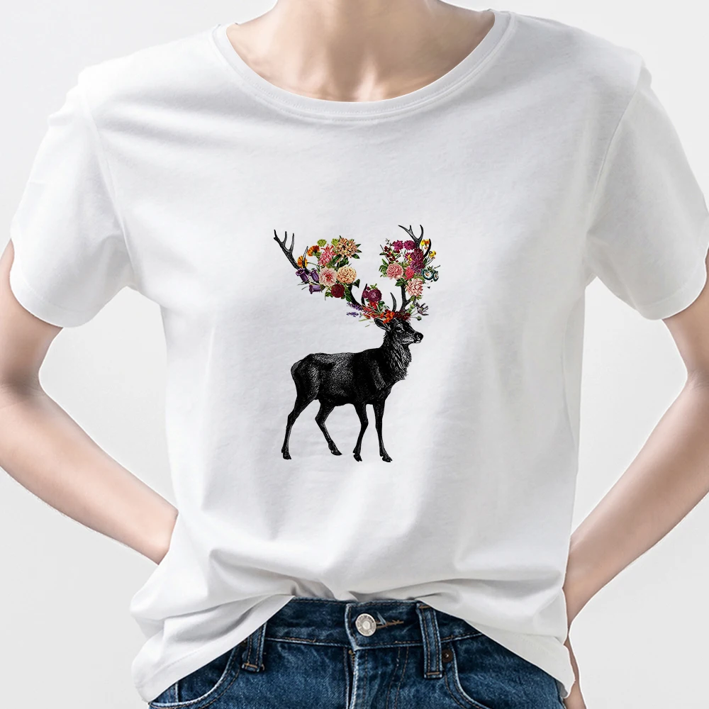 Artsy Fashion Style Women's T-shirts Summer Aesthetic Top Deer Print Oversize White Short Sleeve Very Cool Soft Fabric Casual
Artsy Fashion Style Women's T-shirts Summer Aesthetic Top Deer Print Oversize White Short Sleeve Very Cool Soft Fabric Casual