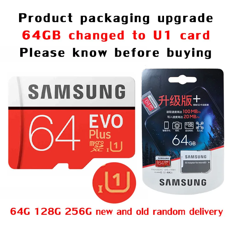 

SAMSUNG Memory Card EVO 64G 95MB/S SDHC MicroSD 512gb 128GB 256GB 4K 100MB/s SDXC Class 10 Micro SD C10 UHS TF Trans Flash Cards