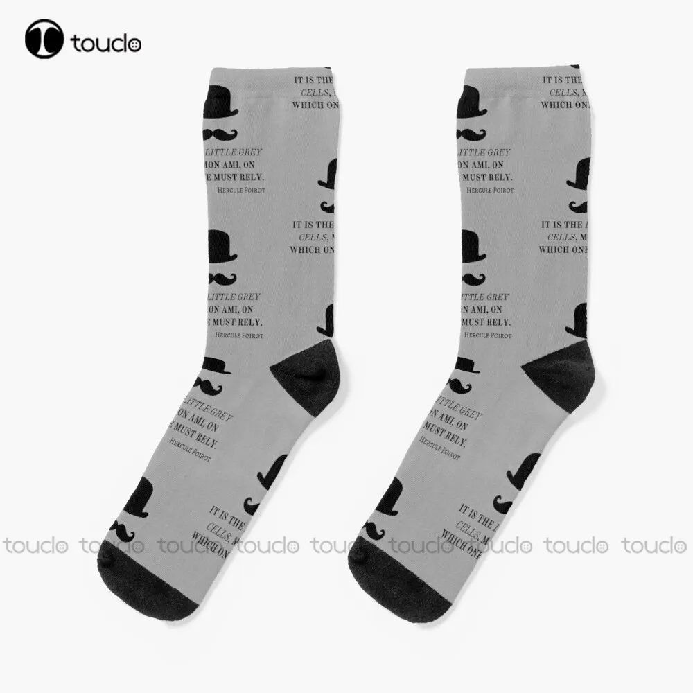

Hercule Poirot. It Is The Little Gray Cells Mon Ami On Which One Must Rely. Socks Women'S Socks Thanksgiving Hd High Quality