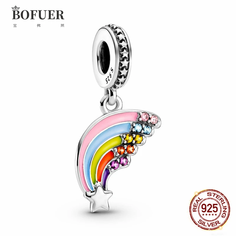BOFUER Summer The Rainbow Beads Fit Original 925 Sterling Silver Bracelet DIY Charms Pendant Jewelry For Women Gift 135B
BOFUER Summer The Rainbow Beads Fit Original 925 Sterling Silver Bracelet DIY Charms Pendant Jewelry For Women Gift 135B