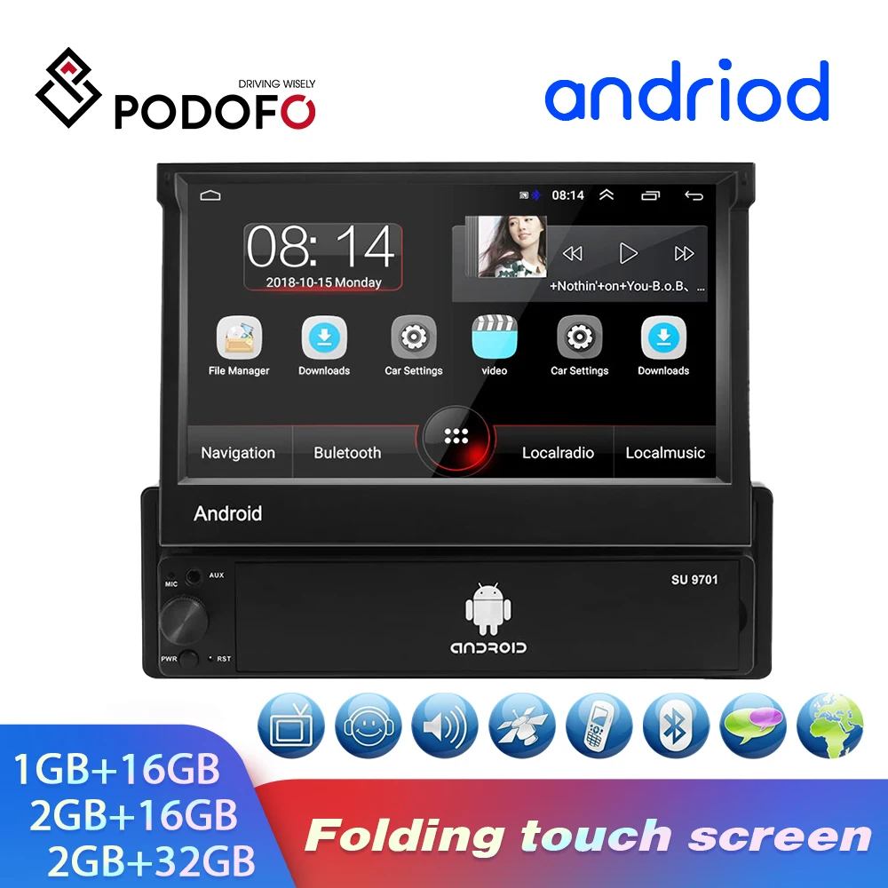 Автомобильный мультимедийный плеер Podofo выдвижная стерео-система на Android и Wince с