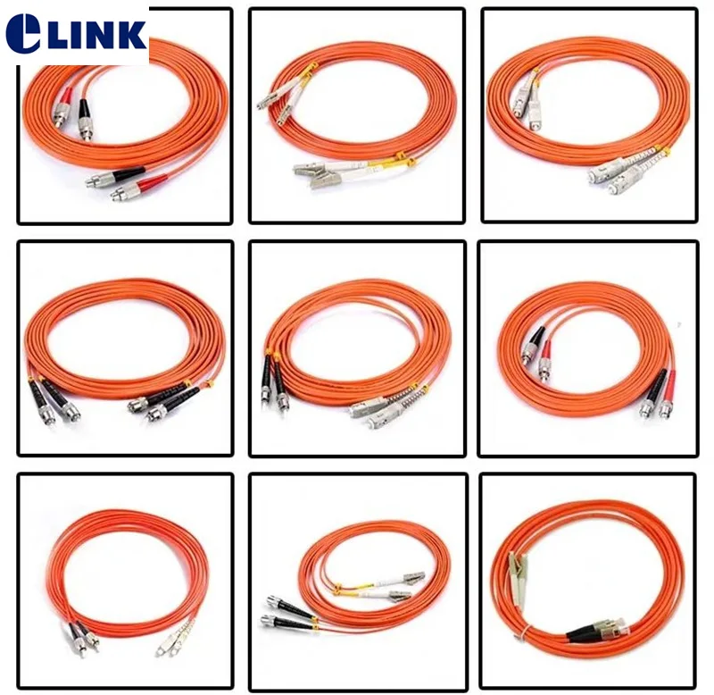 

fiber optic patch cords SC-SC-LC-LC-FC-FC-ST-ST 62.5/125um OM1 duplex 2.0mm 3.0mm optical fibre jumper ftth patch lead IL 0.3dB