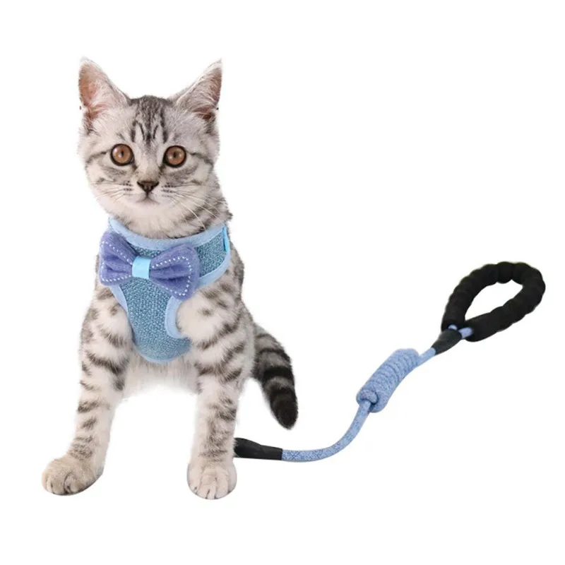 Cat Adjustable Harness Leash Breathable Bow-knot Anti-Breakaway Kitten Cats Small Dog Puppy Polyester cotton Lead Pets Clothes
Cat Adjustable Harness Leash Breathable Bow-knot Anti-Breakaway Kitten Cats Small Dog Puppy Polyester cotton Lead Pets Clothes