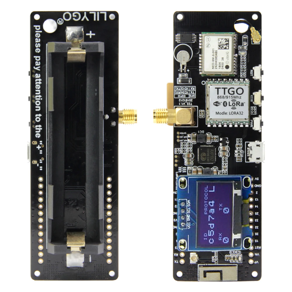 LILYGO®TTGO T-Beam V1.1 ESP32 433/868 МГц WiFi Bluetooth модуль GPS NEO-6M SMA LORA 915 держатель батареи с OLED -
