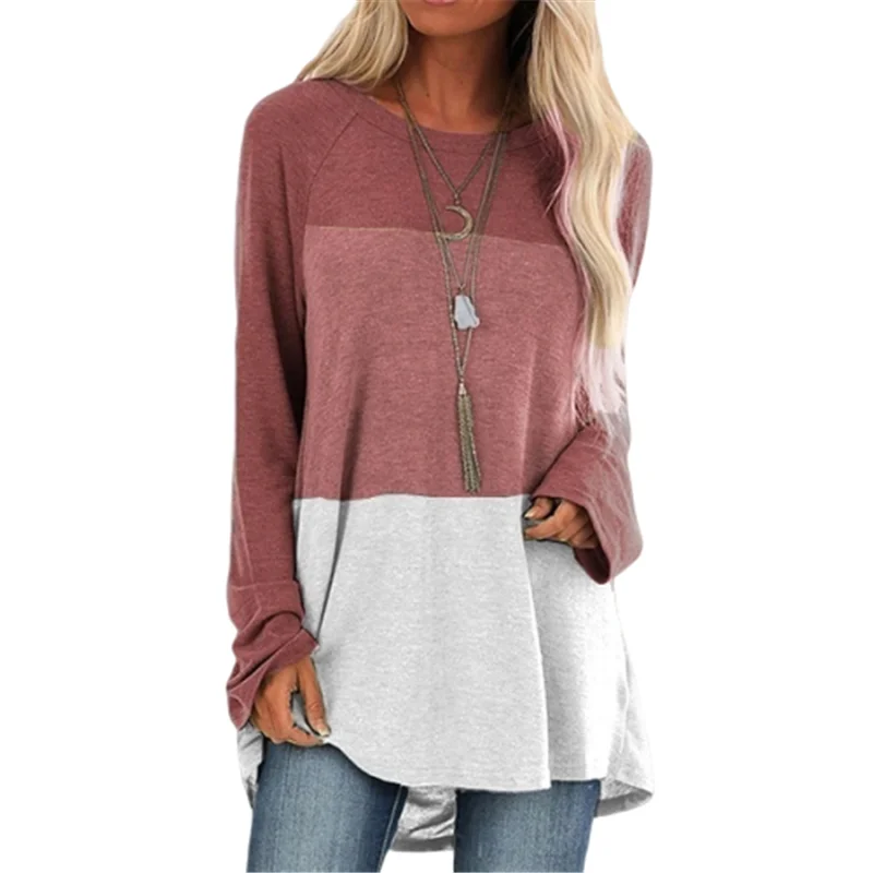 Patchwork T Shirt Women Spring Autumn Casual O-Neck Long Sleeve T-Shirts Female Fashion Three-Color Stitching Top Tees Plus Size
Patchwork T Shirt Women Spring Autumn Casual O-Neck Long Sleeve T-Shirts Female Fashion Three-Color Stitching Top Tees Plus Size