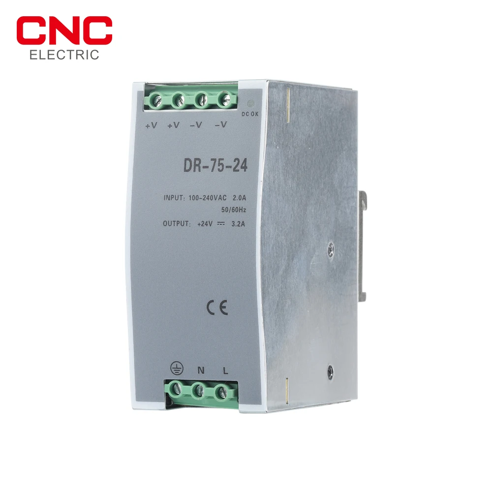 CNC DR-75-24 LED Display DIN Rail Switching Power Supply Single Output 24V Voltage Transformer 75W
CNC DR-75-24 LED Display DIN Rail Switching Power Supply Single Output 24V Voltage Transformer 75W