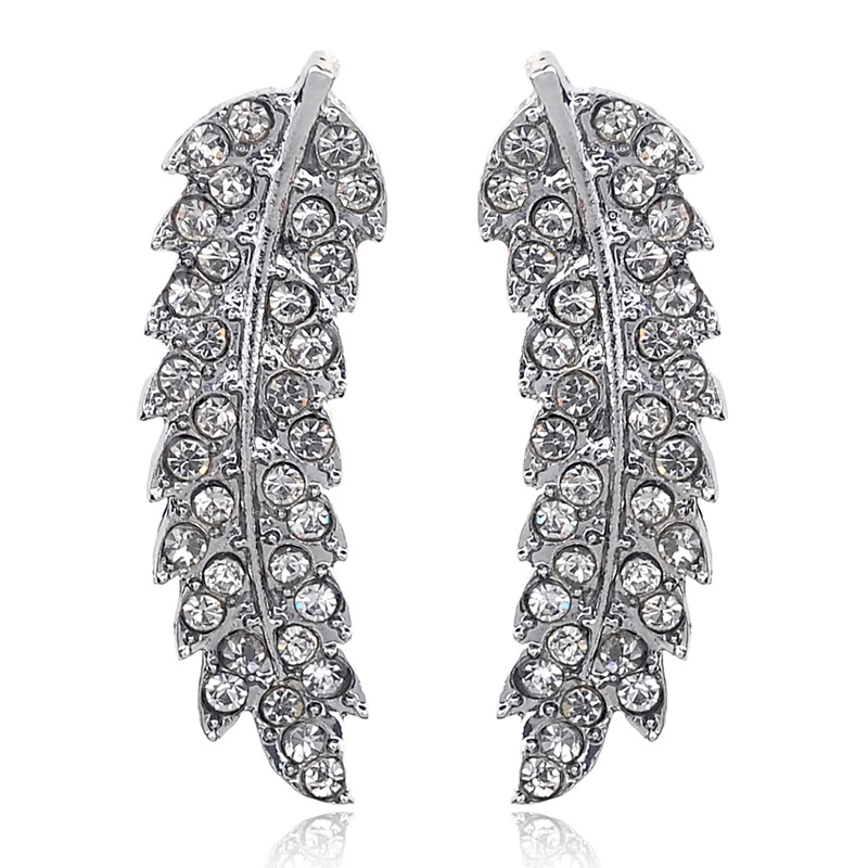 1 Pair Feather Angel Wings Silver Color Luxury Elegant Stud Earring Cubic Zirconia Crystal Party Wedding Earrings for Female
1 Pair Feather Angel Wings Silver Color Luxury Elegant Stud Earring Cubic Zirconia Crystal Party Wedding Earrings for Female