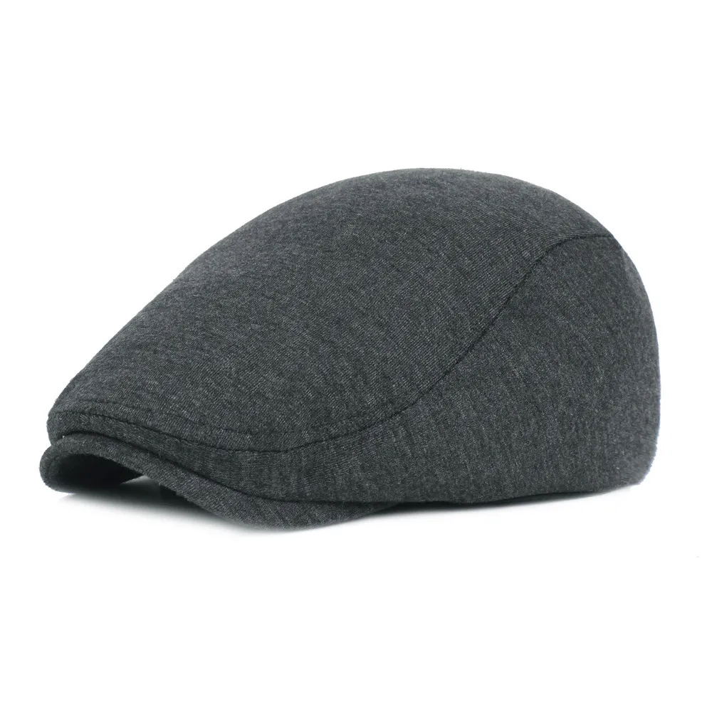 Black Grey men's Beret Caps vintage cotton beret Hats Newsboy Baker Boy Tweed Flat Mens Gatsby Hat Cap chapeau homme | Аксессуары