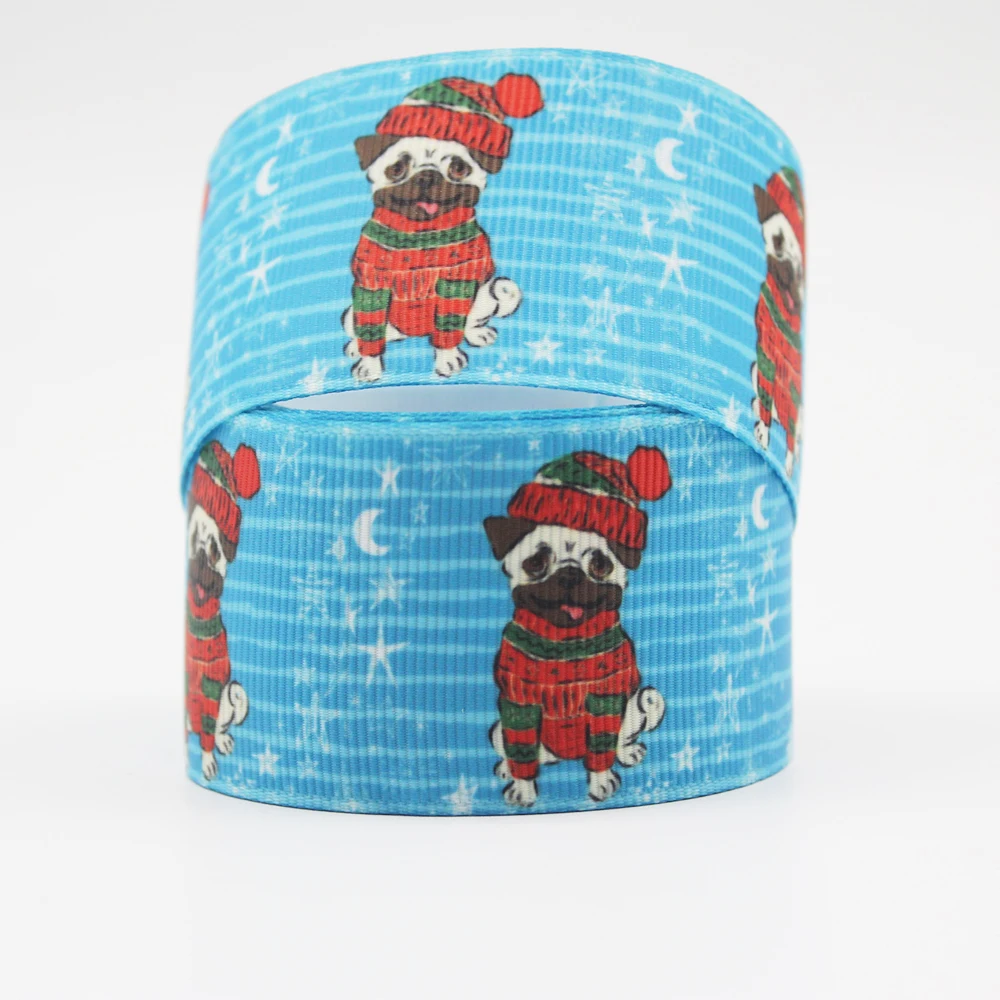 16-75 MM Blue Christmas Pug Printed Grosgrain Ribbon DIY Handmade Materials Hair Accessories Wedding Gift Wrap Tape
16-75 MM Blue Christmas Pug Printed Grosgrain Ribbon DIY Handmade Materials Hair Accessories Wedding Gift Wrap Tape