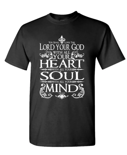 Футболка унисекс из хлопка с надписью «LOVE THE LORD YOUR GOD»
Футболка унисекс из хлопка с надписью «LOVE THE LORD YOUR GOD»