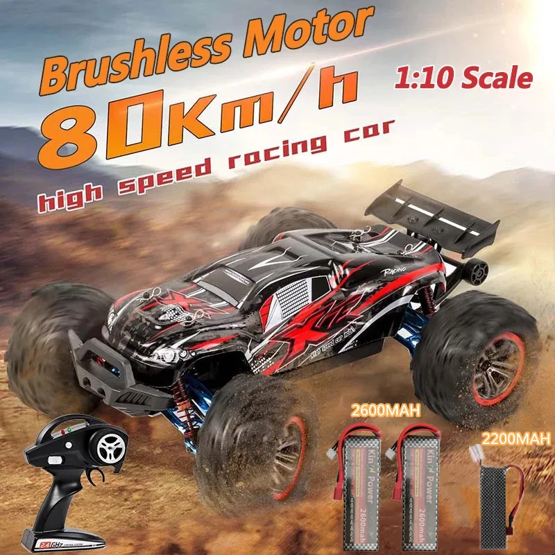 

Professional 80KM/H Alloy Frame RC Brushless Car 4WD Buggy High Speed Independent Suspension 200M Brake 1:10 RC Cars For Adults