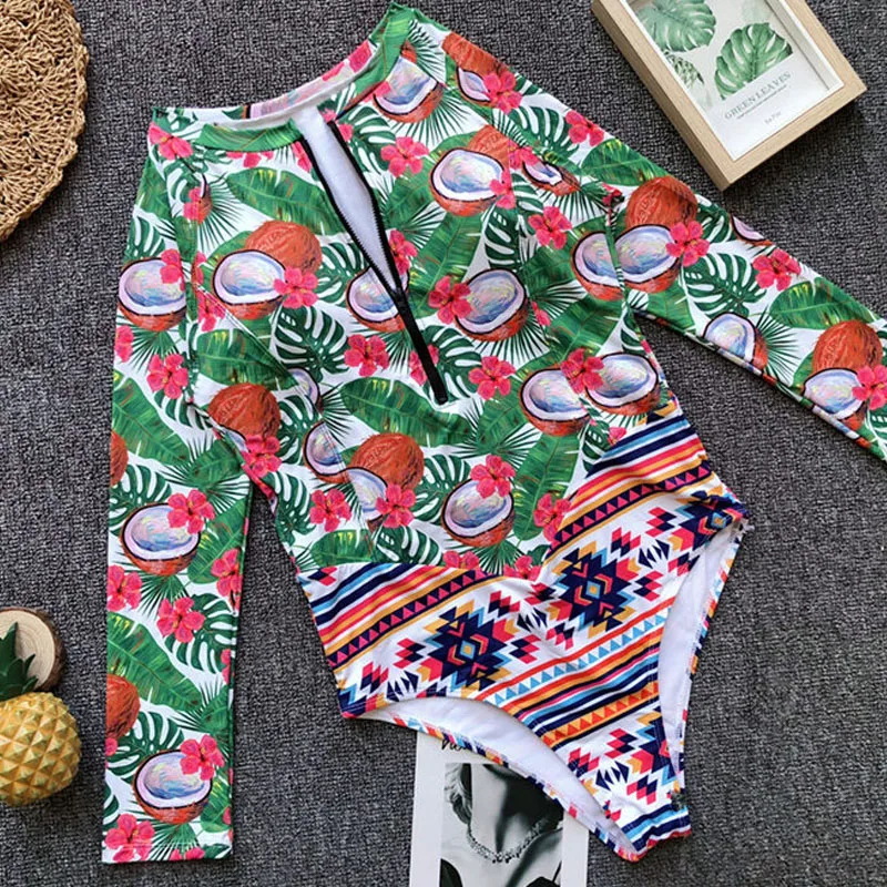 Vigorashely 2020 Long Sleeves Rash Guard Women Surf Swimwear Floral One Piece Swimsuit Diving Swimming Shirt Rashgard Wetsuits
Vigorashely 2020 Long Sleeves Rash Guard Women Surf Swimwear Floral One Piece Swimsuit Diving Swimming Shirt Rashgard Wetsuits