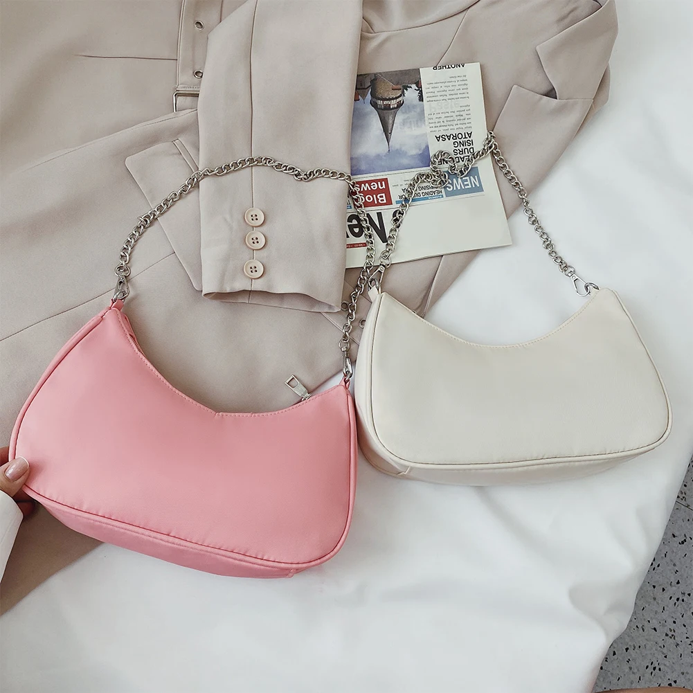 Fashion Spring Solid Color Handbag Casual Nylon Shoulder Underarm Bags for Women 2021 Ladies Chain Top-handle Clutches Totes
Fashion Spring Solid Color Handbag Casual Nylon Shoulder Underarm Bags for Women 2021 Ladies Chain Top-handle Clutches Totes