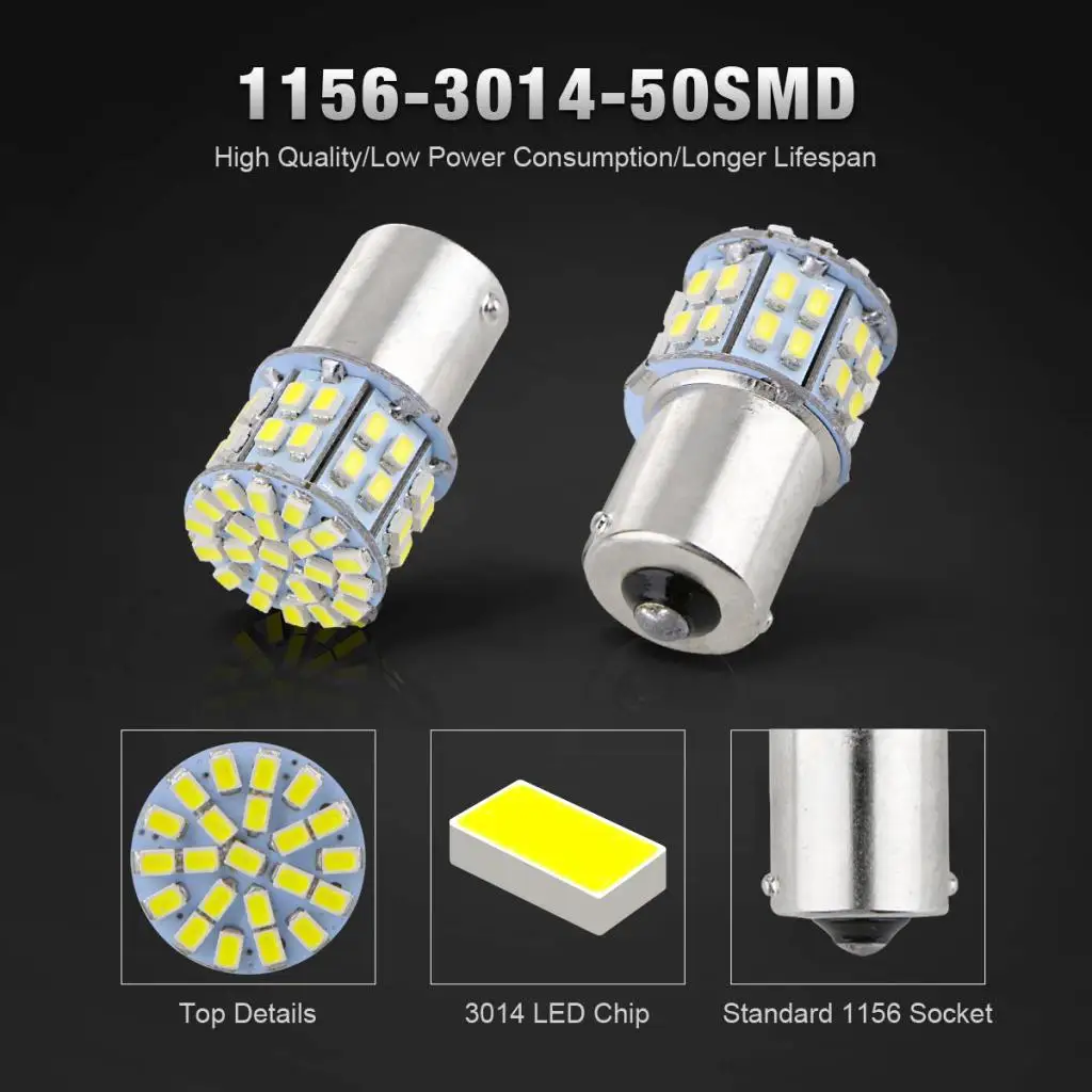 20 Pieces Super White 1156 Car Boat Rear Turn Signal Light 50-SMD LED Bulb 12VDC
20 Pieces Super White 1156 Car Boat Rear Turn Signal Light 50-SMD LED Bulb 12VDC