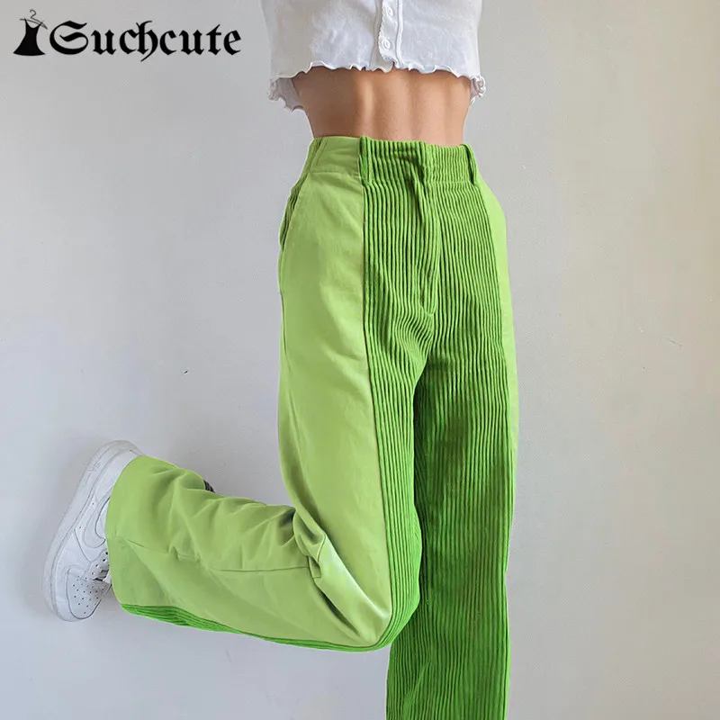 SUCHCUTE Harajuku Patchwork Women's Corduroy Pants High Waist Female Straight Trousers Streetwear 90s Casual Sweet Outfits Pant
SUCHCUTE Harajuku Patchwork Women's Corduroy Pants High Waist Female Straight Trousers Streetwear 90s Casual Sweet Outfits Pant