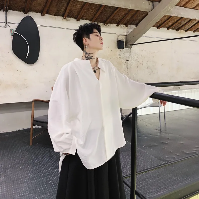 Harajuku Loose Fit Mens Shirts Stand Collar Designer Tops Male Casual Classic Black White Baggy Spring Long Sleeve Shirt Top
Harajuku Loose Fit Mens Shirts Stand Collar Designer Tops Male Casual Classic Black White Baggy Spring Long Sleeve Shirt Top