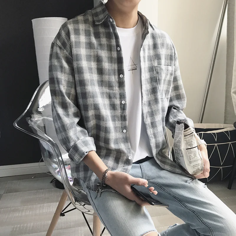 Japanese Vintage Shirts Casual Loose Plaid Long Sleeve Summer Fashion Streetwear Shirts Chemise Homme Men's Clothing DB60SH
Japanese Vintage Shirts Casual Loose Plaid Long Sleeve Summer Fashion Streetwear Shirts Chemise Homme Men's Clothing DB60SH