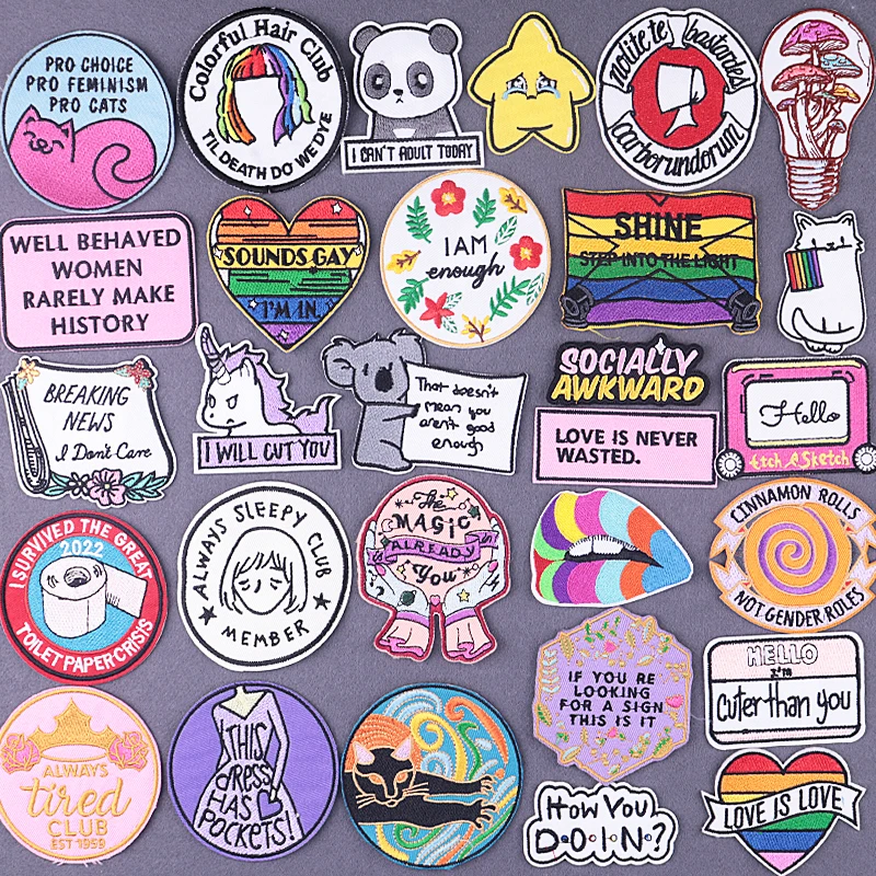 Cartoon Animal Patch English Rainbow Embroidered Patches For Clothing Iron On Patches On Clothes DIY Applique For Jeans Clothes
Cartoon Animal Patch English Rainbow Embroidered Patches For Clothing Iron On Patches On Clothes DIY Applique For Jeans Clothes