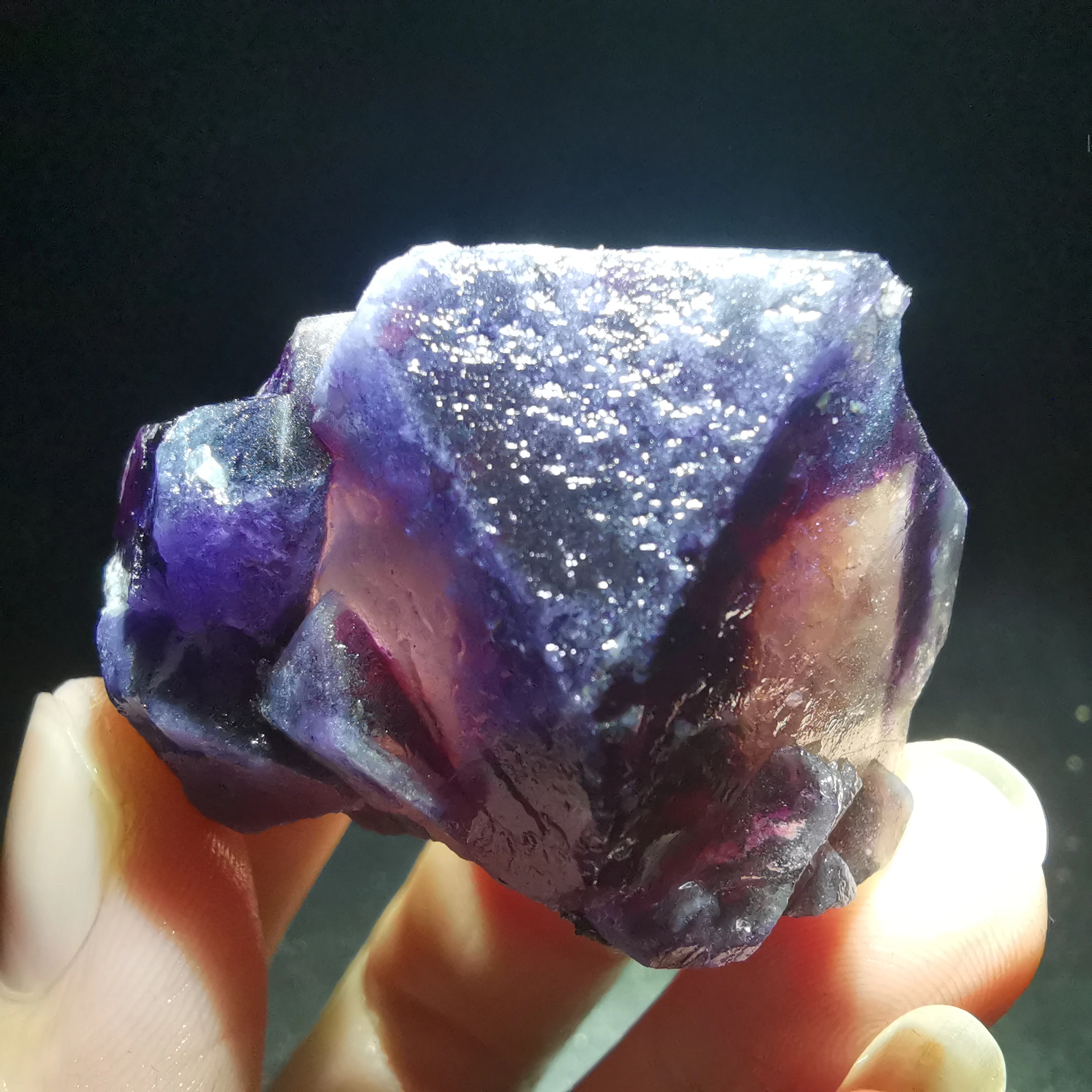 

37.5g.Natural rare blue purple fluorite mineral specimen and crystal healing energy stone decorated QUARTZ GEM home Furnishing