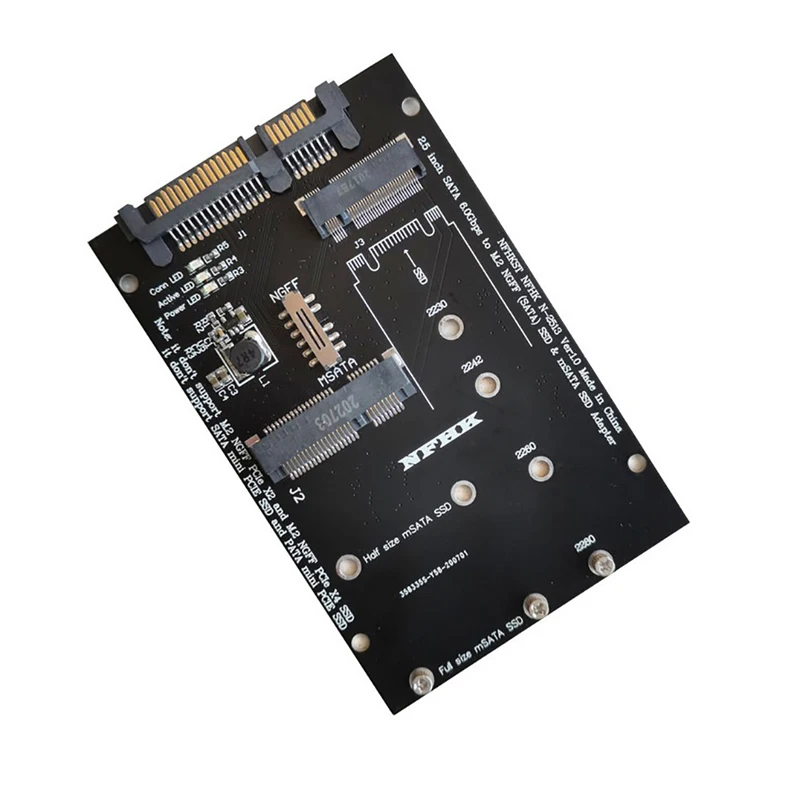 Адаптер M.2 NGFF MSATA SSD на 2,5 дюйма SATA 3,0, карта преобразователя 2 в 1 для ПК и ноутбука
Адаптер M.2 NGFF MSATA SSD на 2,5 дюйма SATA 3,0, карта преобразователя 2 в 1 для ПК и ноутбука