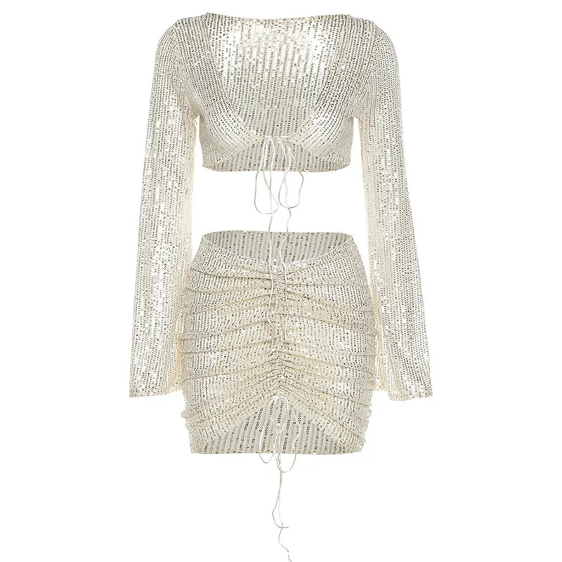 2021 summer new women's sequins strappy cardigan sexy package hip skirt casual suit women
2021 summer new women's sequins strappy cardigan sexy package hip skirt casual suit women