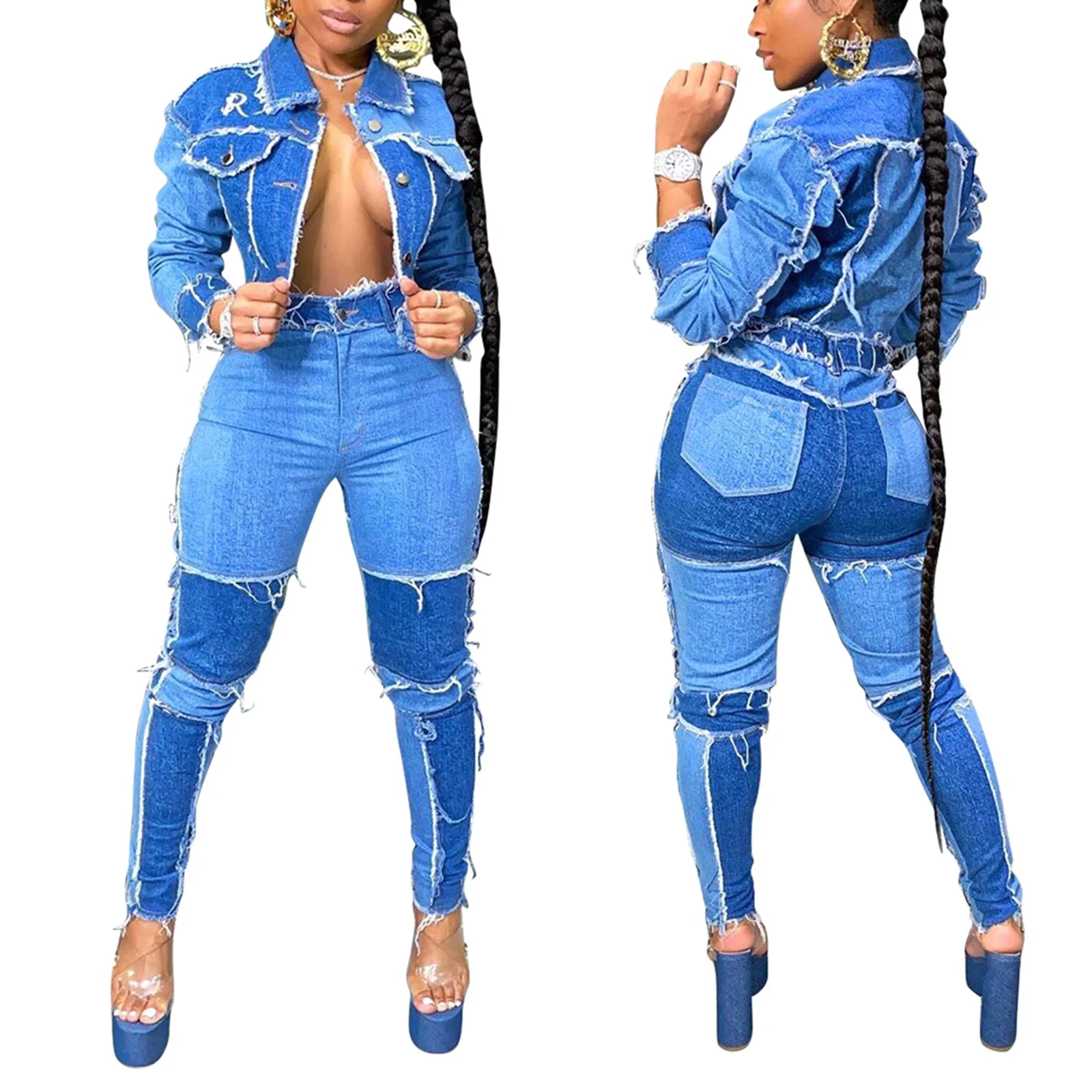 SHZQ Women Jeans New High Waist Ripped Destroyed Pants Demin Patchwork Bodycon Tassels Bodycon Slim Pencil Jeans Club 
SHZQ Women Jeans New High Waist Ripped Destroyed Pants Demin Patchwork Bodycon Tassels Bodycon Slim Pencil Jeans Club