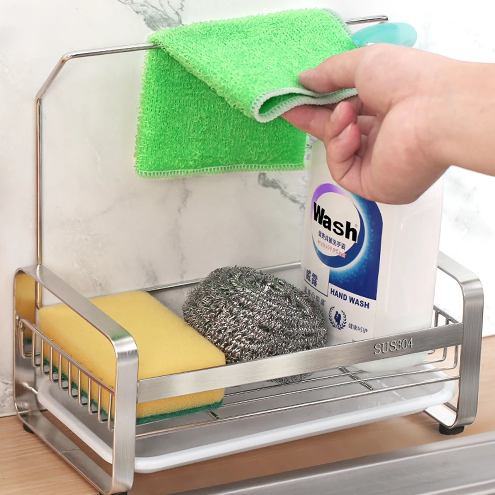 Multifunctional Stainless Steel Drain Rack Storage Shelf Sponge Holder Draining Sink Box Organizer Drain Tray For Kitchen
Multifunctional Stainless Steel Drain Rack Storage Shelf Sponge Holder Draining Sink Box Organizer Drain Tray For Kitchen